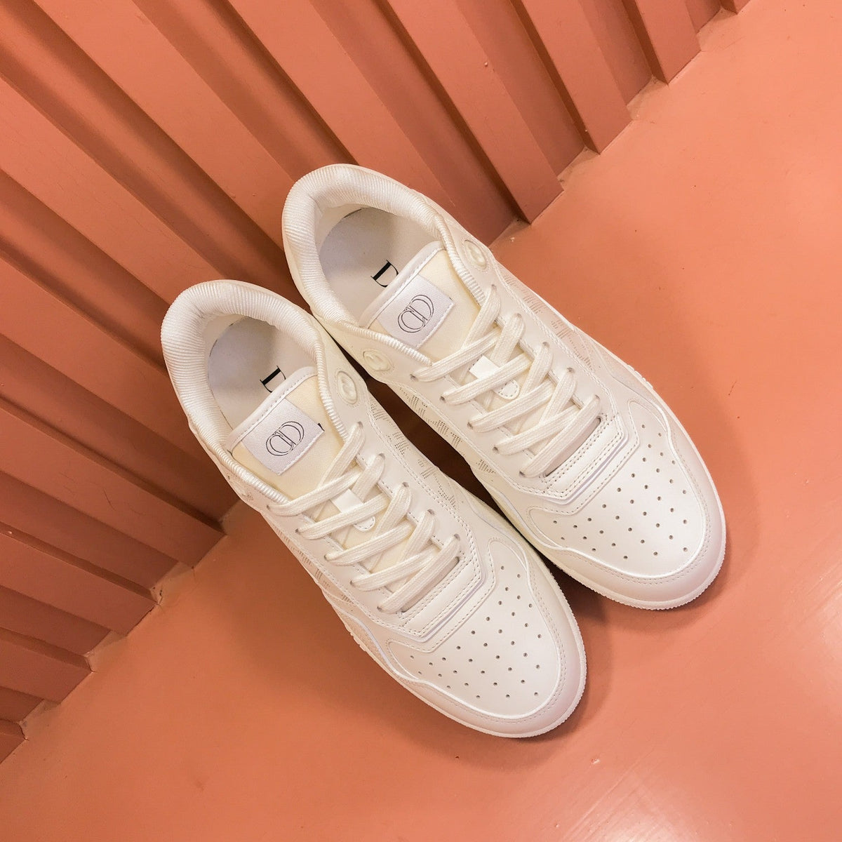 CD B27 LOW-TOP SNEAKER WHITE MESH CALFSKIN