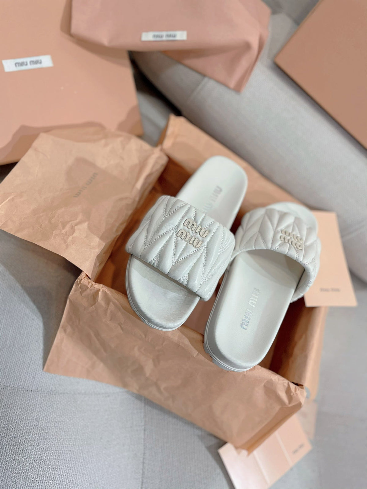 Miu Miu 2026 Quilted Sandals Lambskin 155488