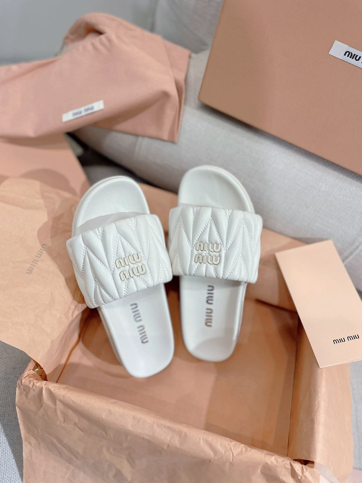 Miu Miu 2026 Quilted Sandals Lambskin 155488