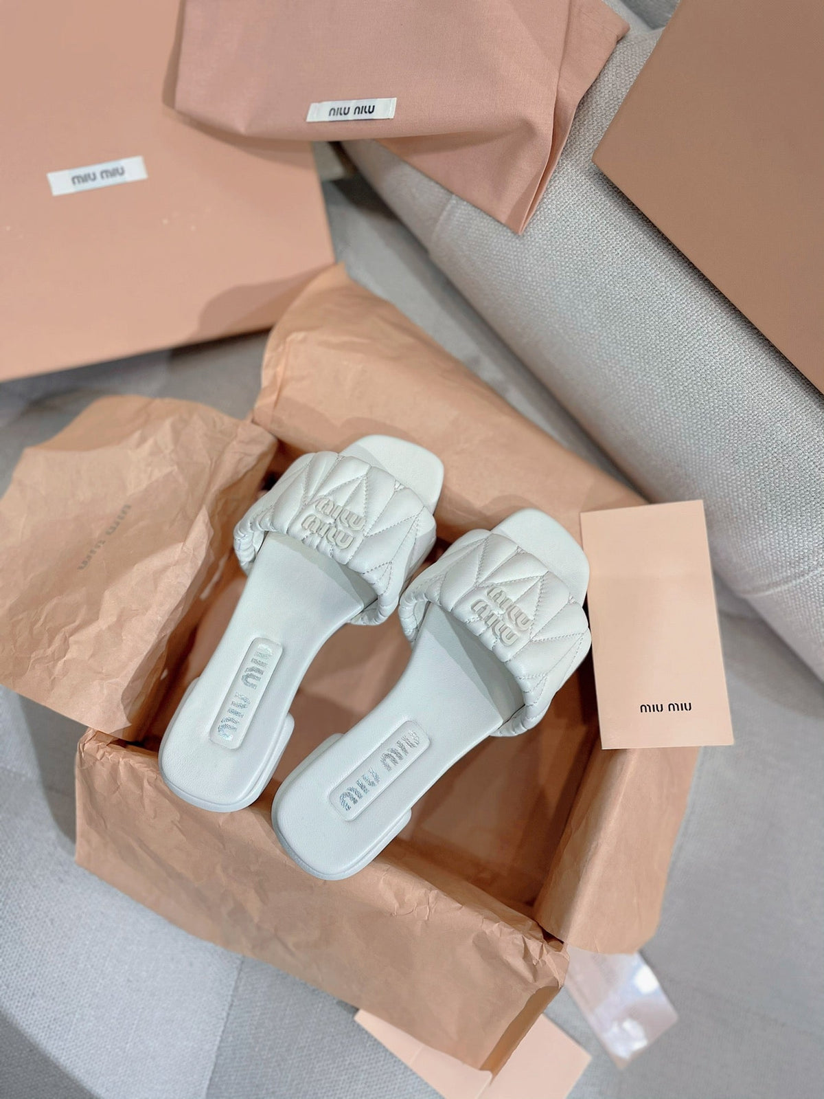 Miu Miu 2026 Matelassé Sandals Lambskin 155491
