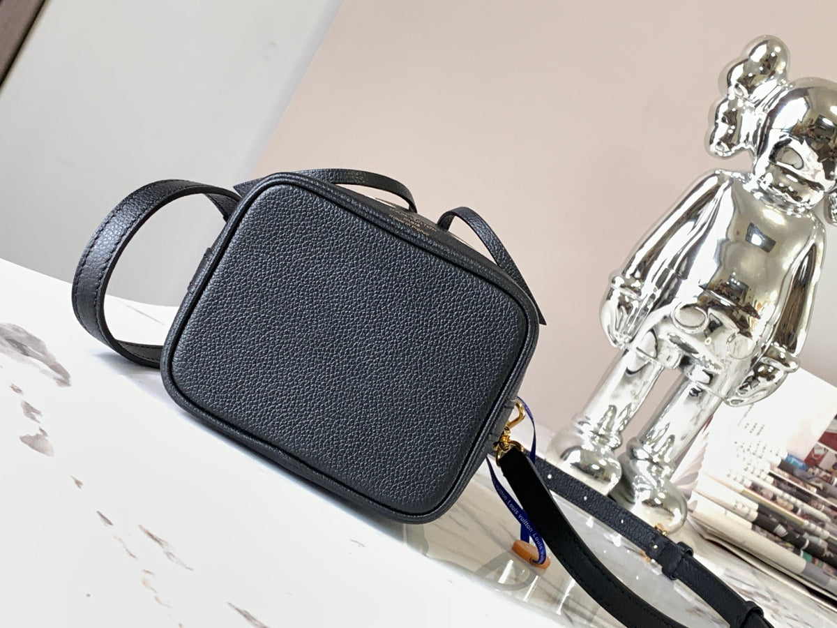 nano noe 13 grey bicolor black monogram gold hardware