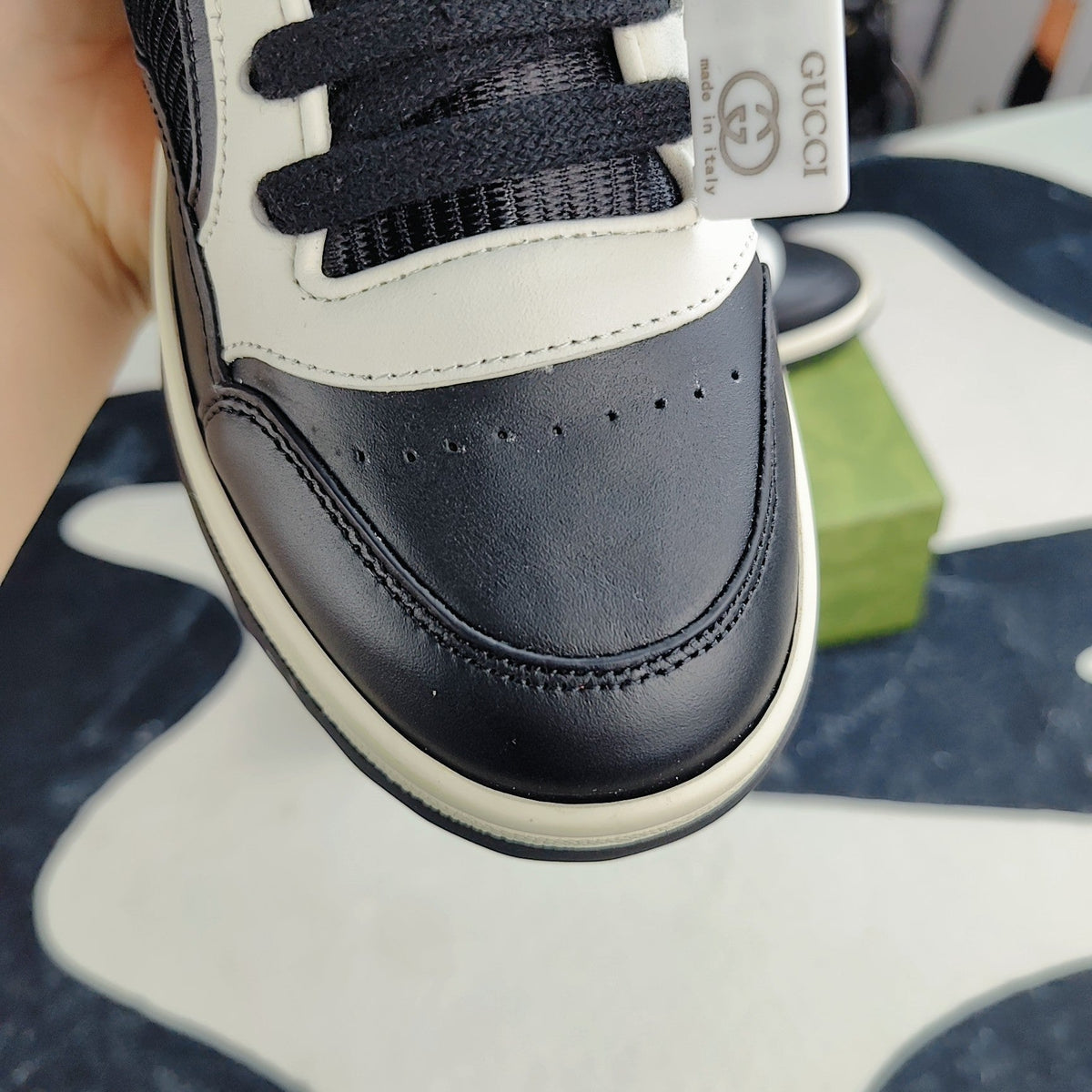 GG Men's MAC80 Sneaker Black Cowhide 523619