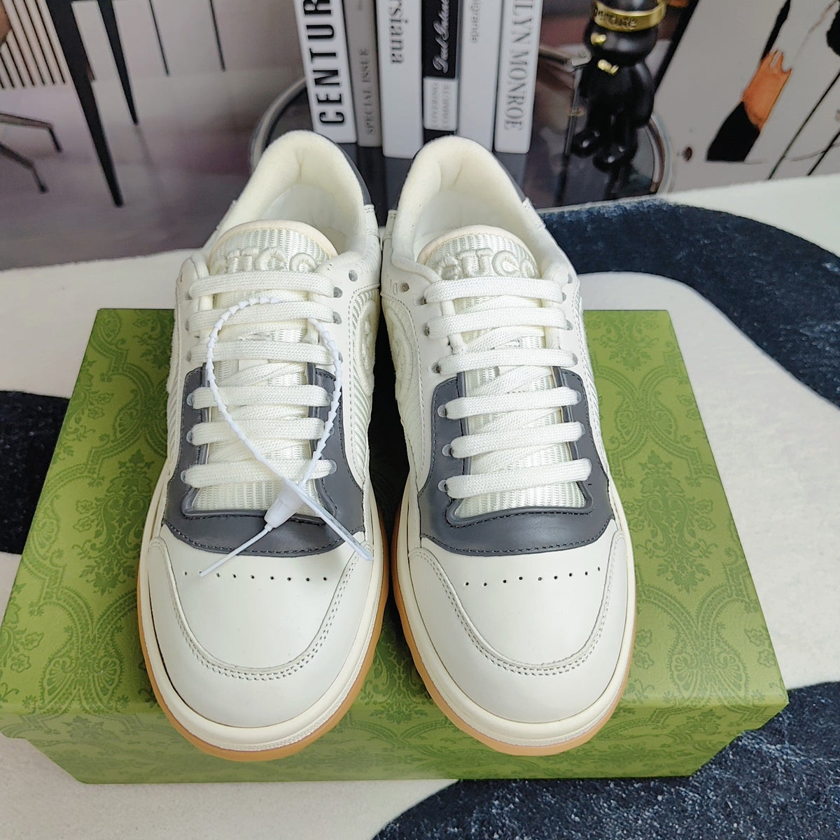 GG Men's MAC80 Sneaker White Grey Cowhide 523624