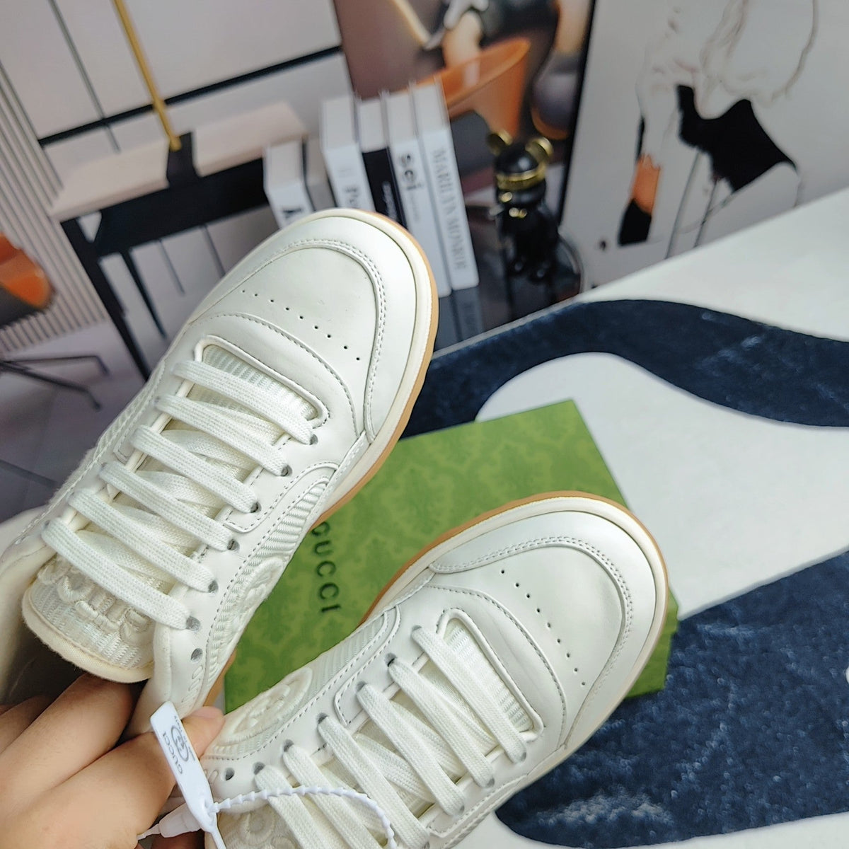 GG Men's MAC80 Sneaker White Cowhide 523616