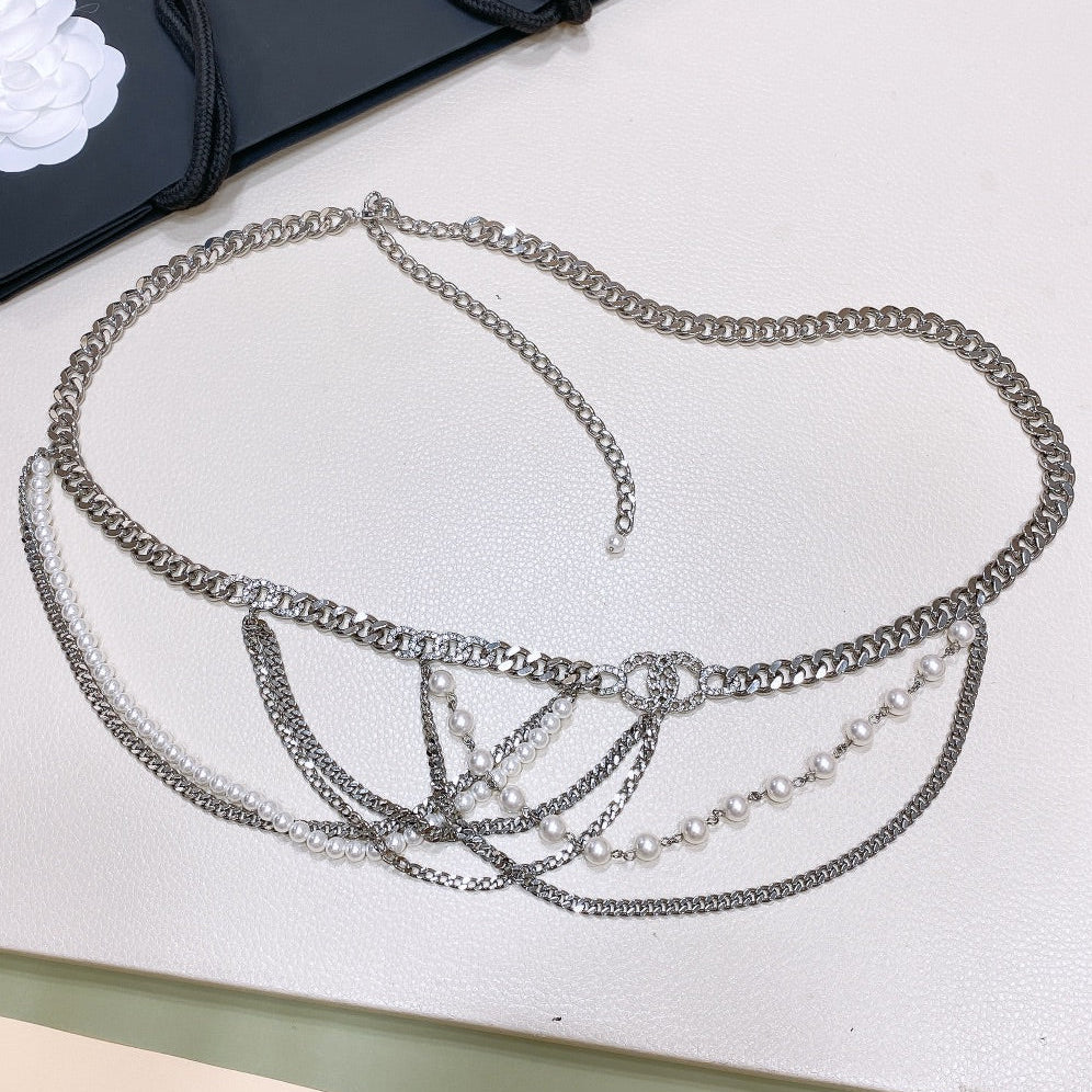 Chanel 2026 Rhinestones Pearl Chain Belt 206274