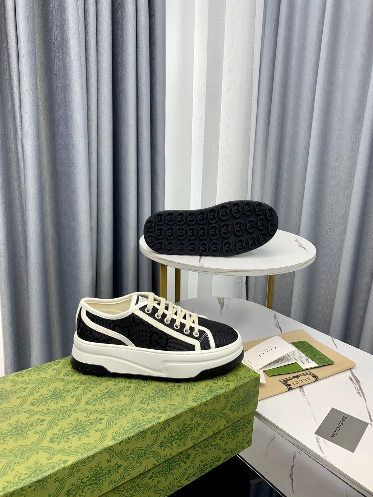 GG SNEAKER FLATFORM BLACK CANVAS