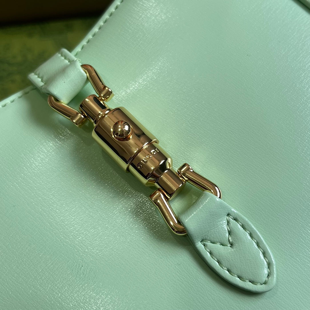 GG JACKIE MINI 19 SHOULDER BAG IN LIGHT GREEN CALFSKIN