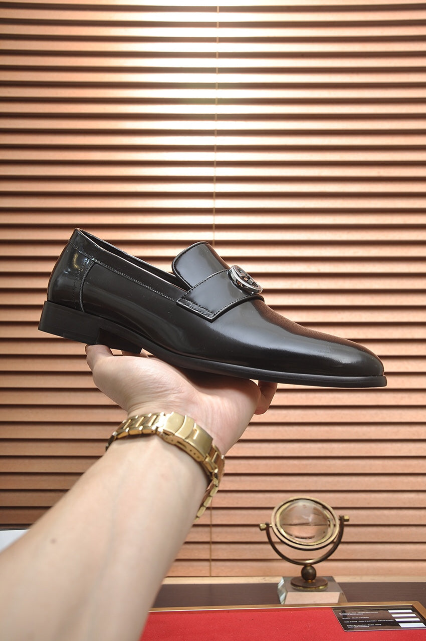GG Men's Loafer Black GG Silver Patent Leather 552798