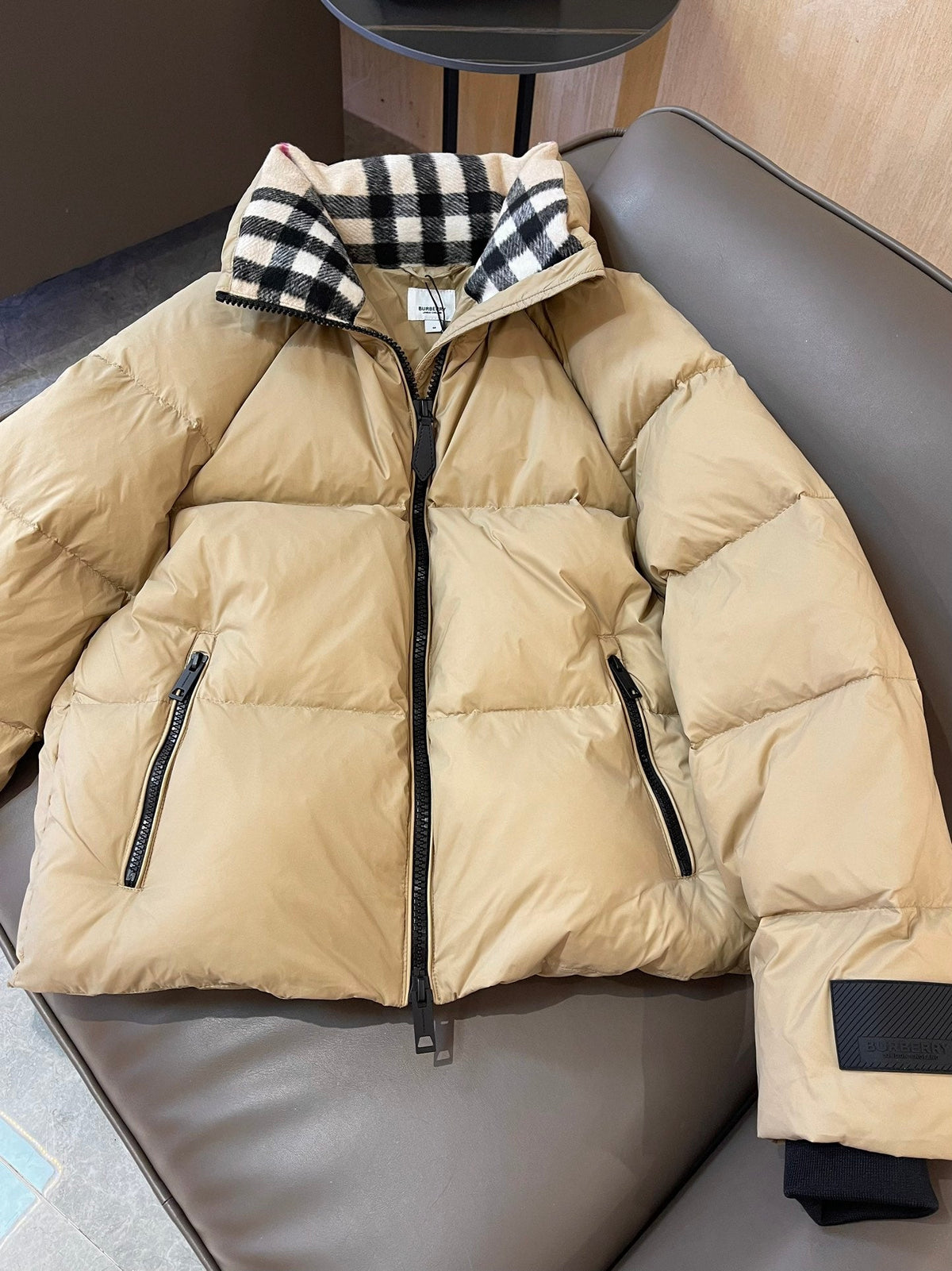 Burberry 25 Short Jacket Beige Down Nylon