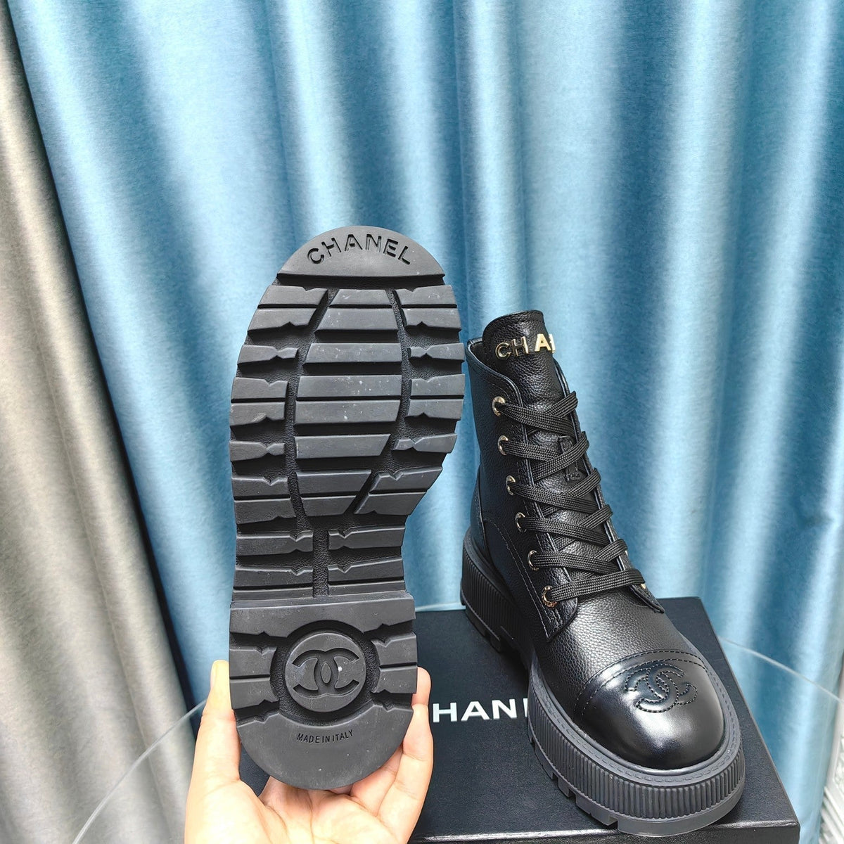 CC Ankle Boots Black Lambskin