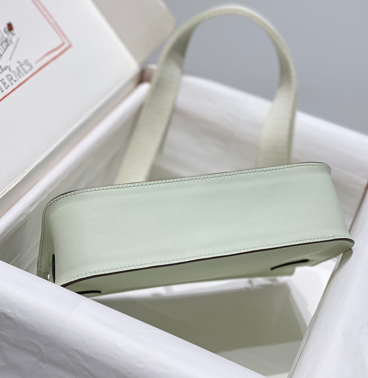 KELLY 23CM JYPSIERE LIGHT GREEN LEATHER CROSSBODY BAG SHW