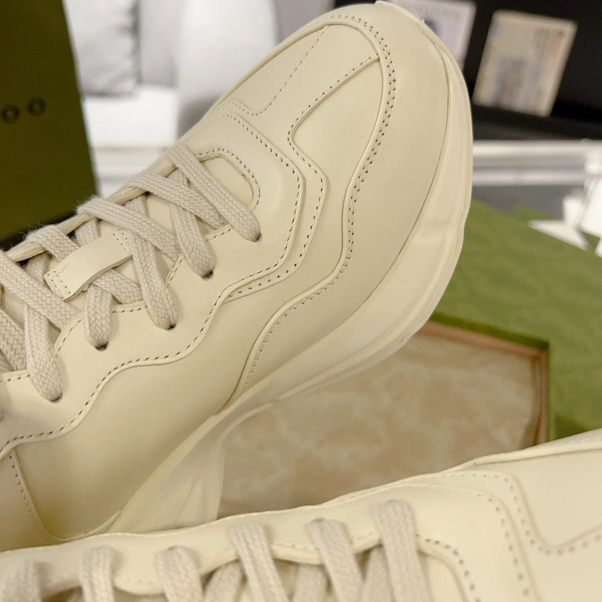 GG Rhyton Trainer Leather White Pink