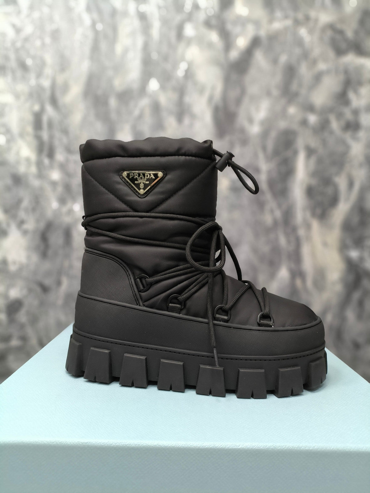 PRA RE-NYLON GABARDINE APRÃˆS SKI BOOTIES BLACK