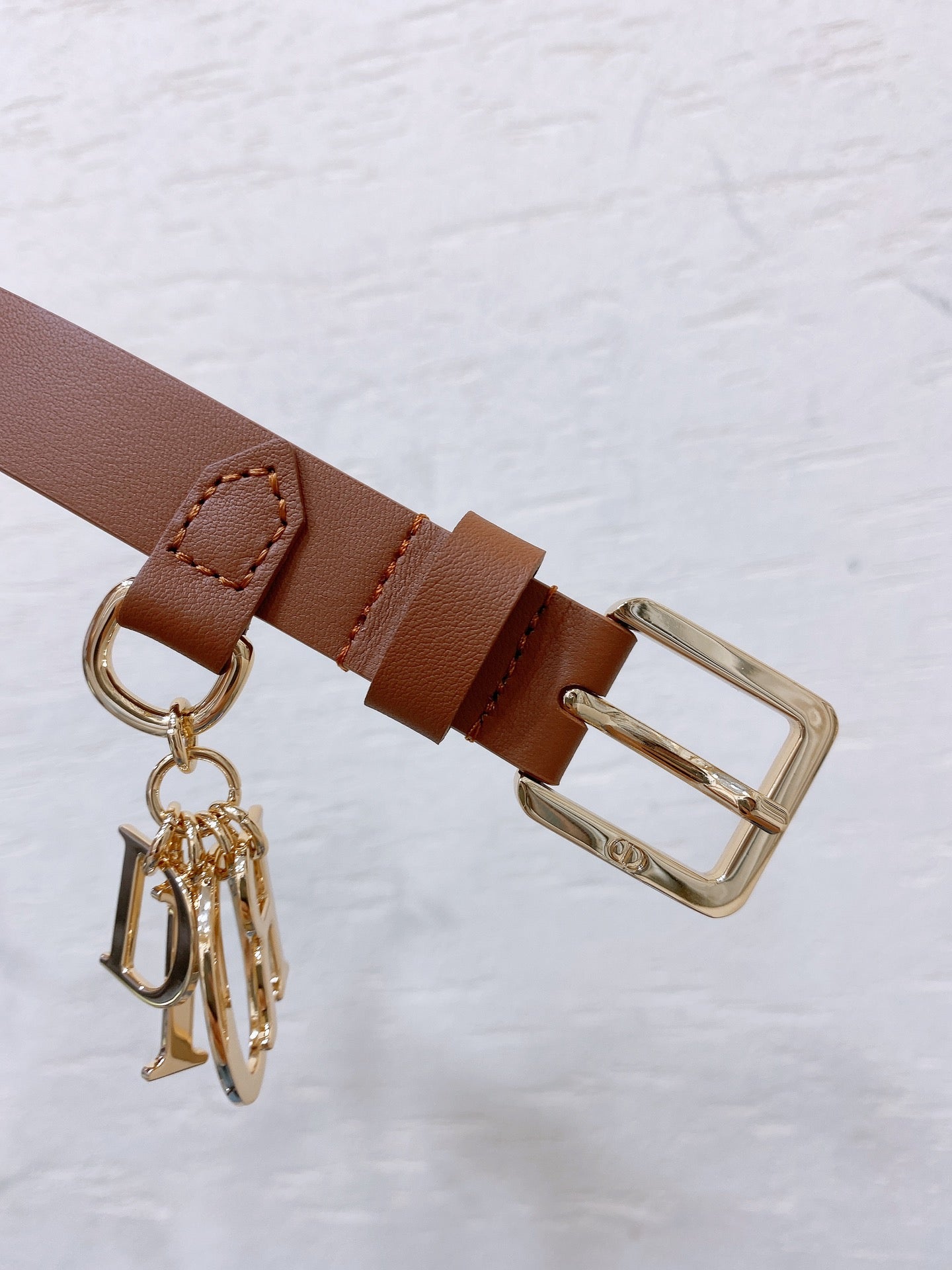 Dior 2026 CD Logo Charm Belt 25mm Cowhide 178776