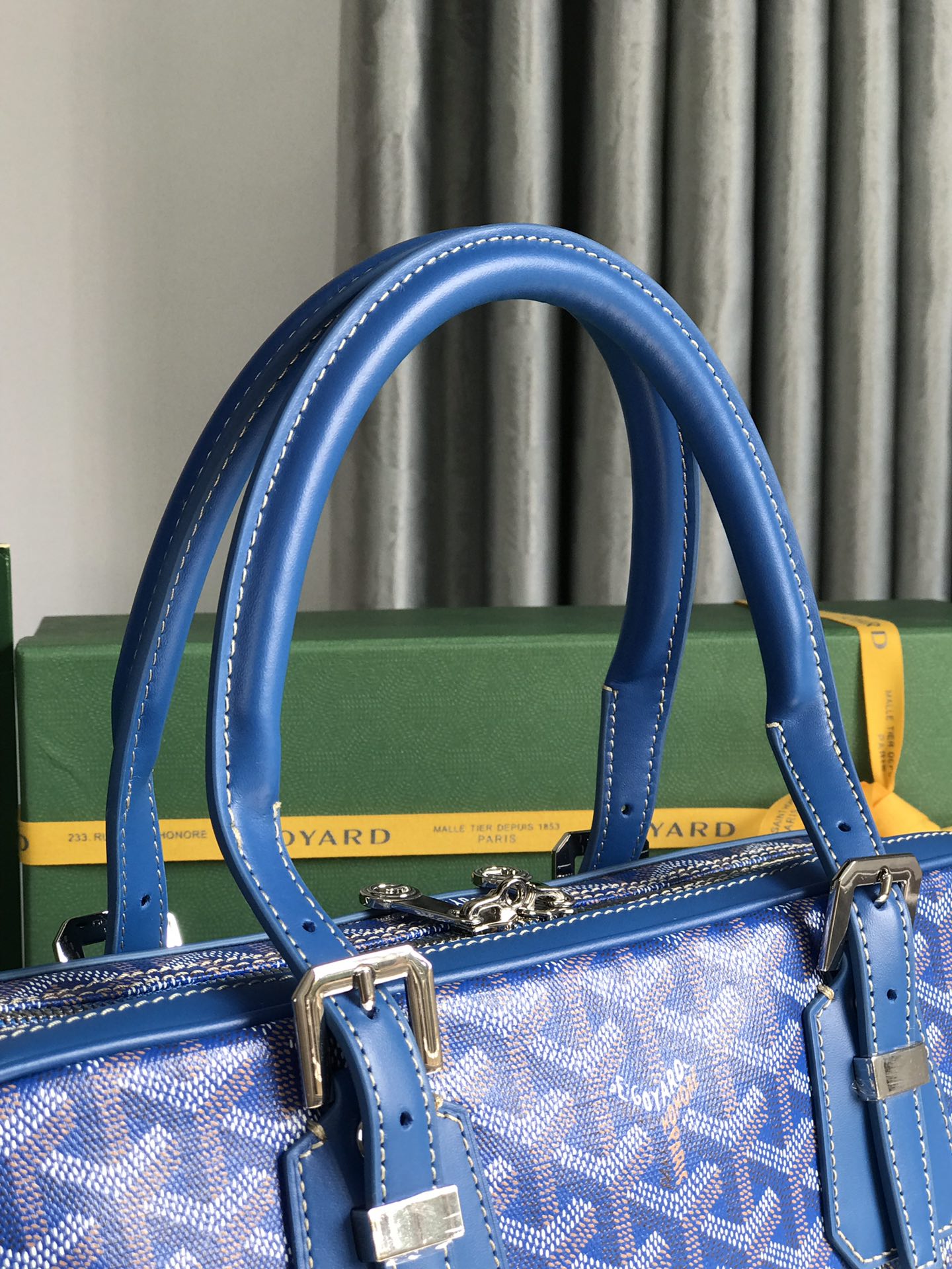 AMBASSADE DOCUMENT CASE 35 IN SAPPHIRE BLUE GOYARDINE CANVAS