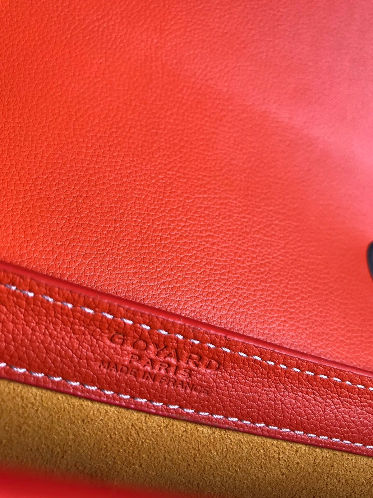 233 BAG 25 IN ORANGE CALFSKIN AND GOYARDINE CANVAS