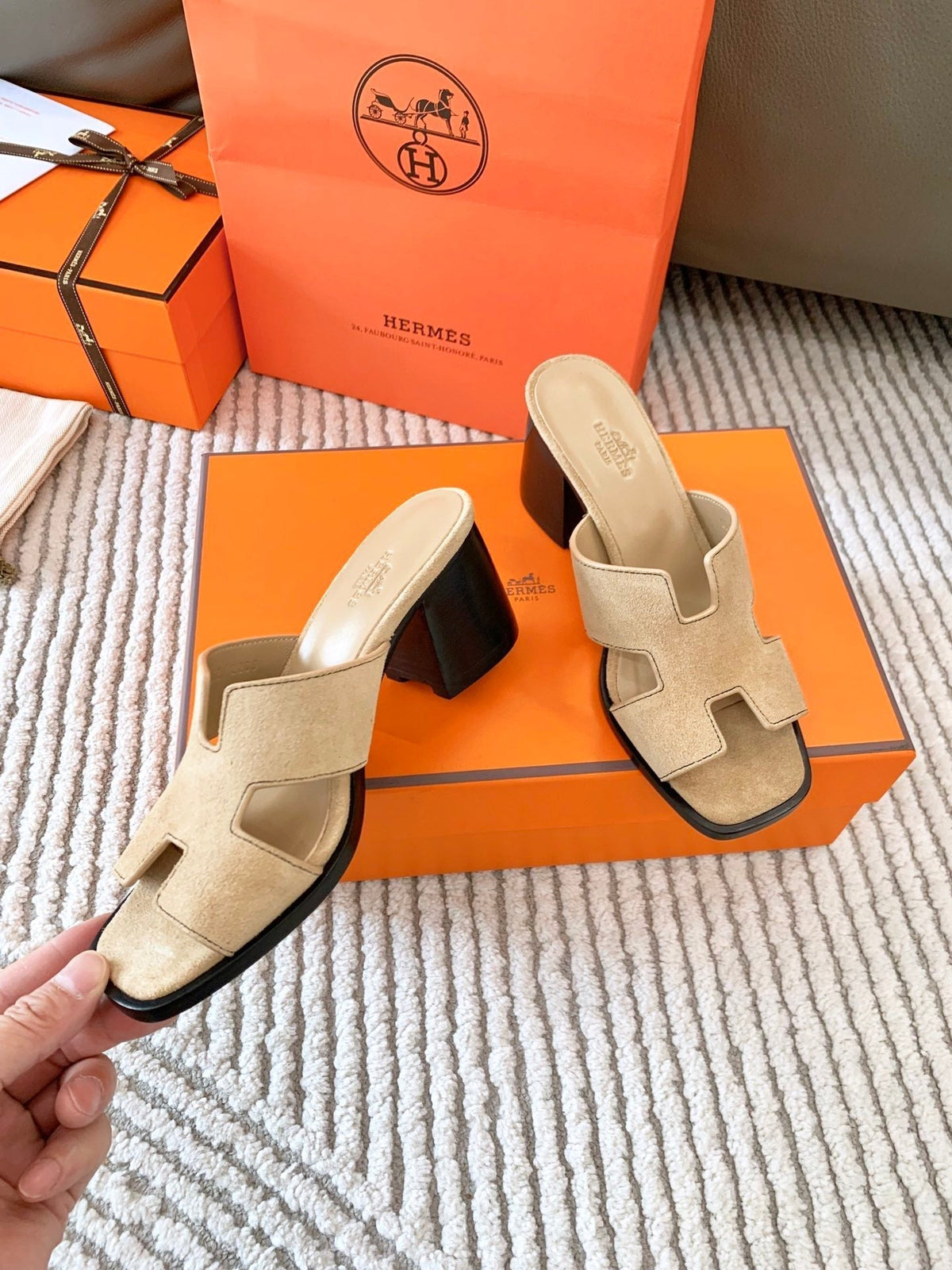 HM Helia 60 Sandal Beige Suede 963255