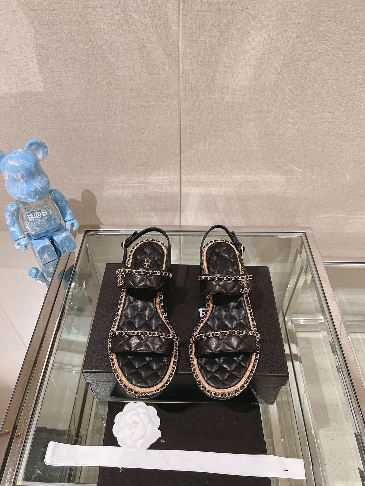 slingbacks sandal 50 black quilted lambskin
