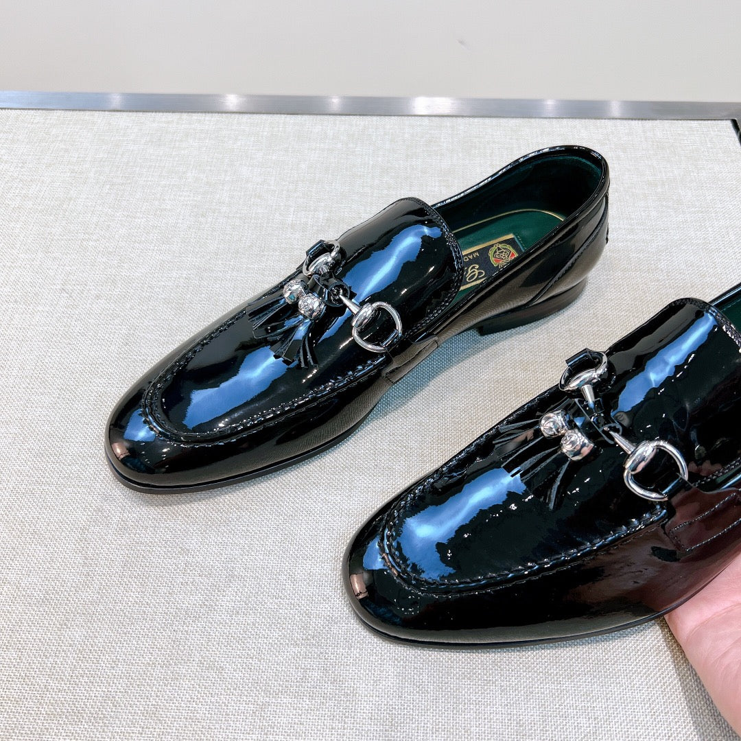 GG Men's Tassel Loafer Black Patent Leather 361345