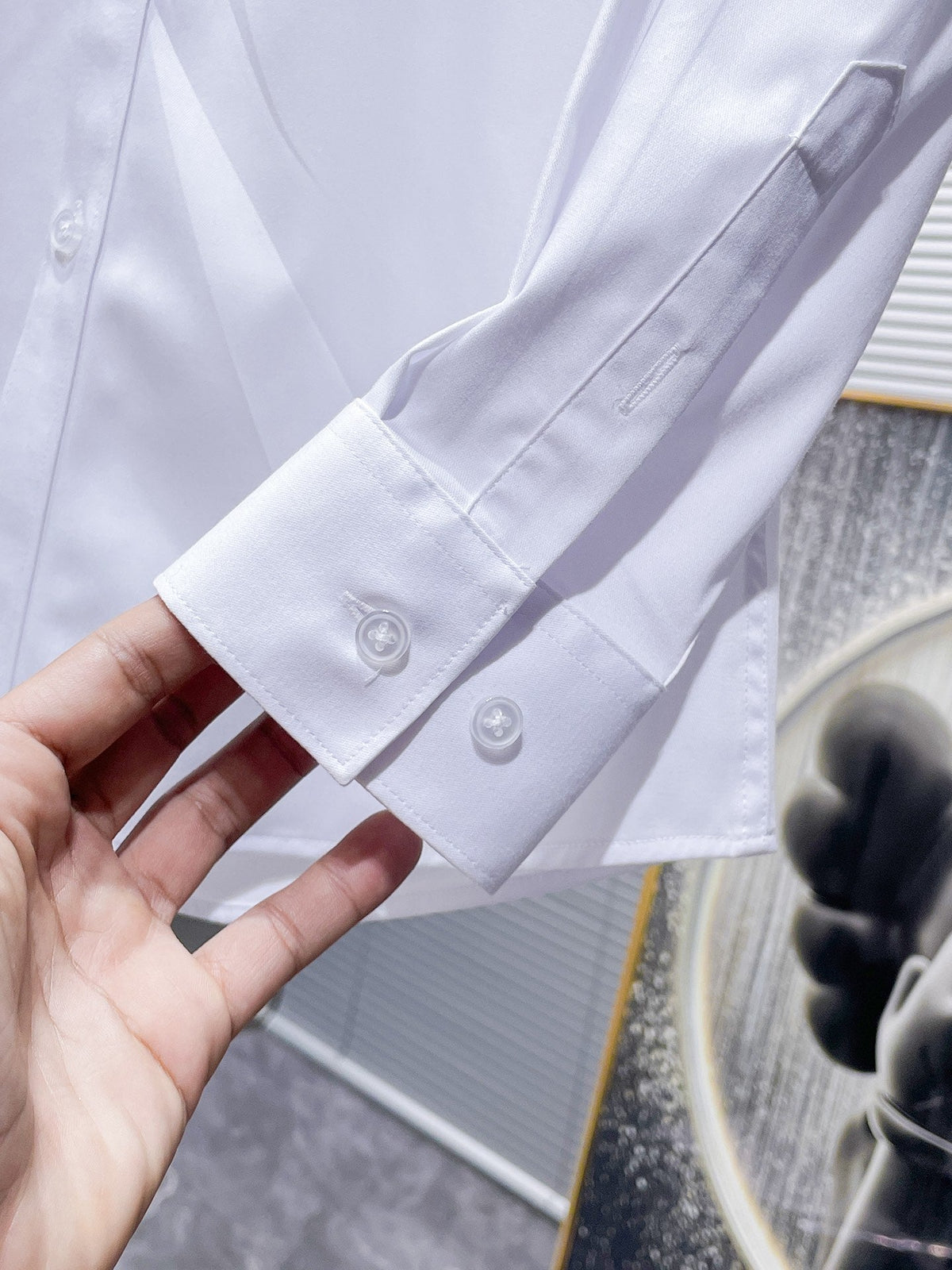 LV BASIC LONG-SLEEVED SHIRT WHITE COTTON 238818