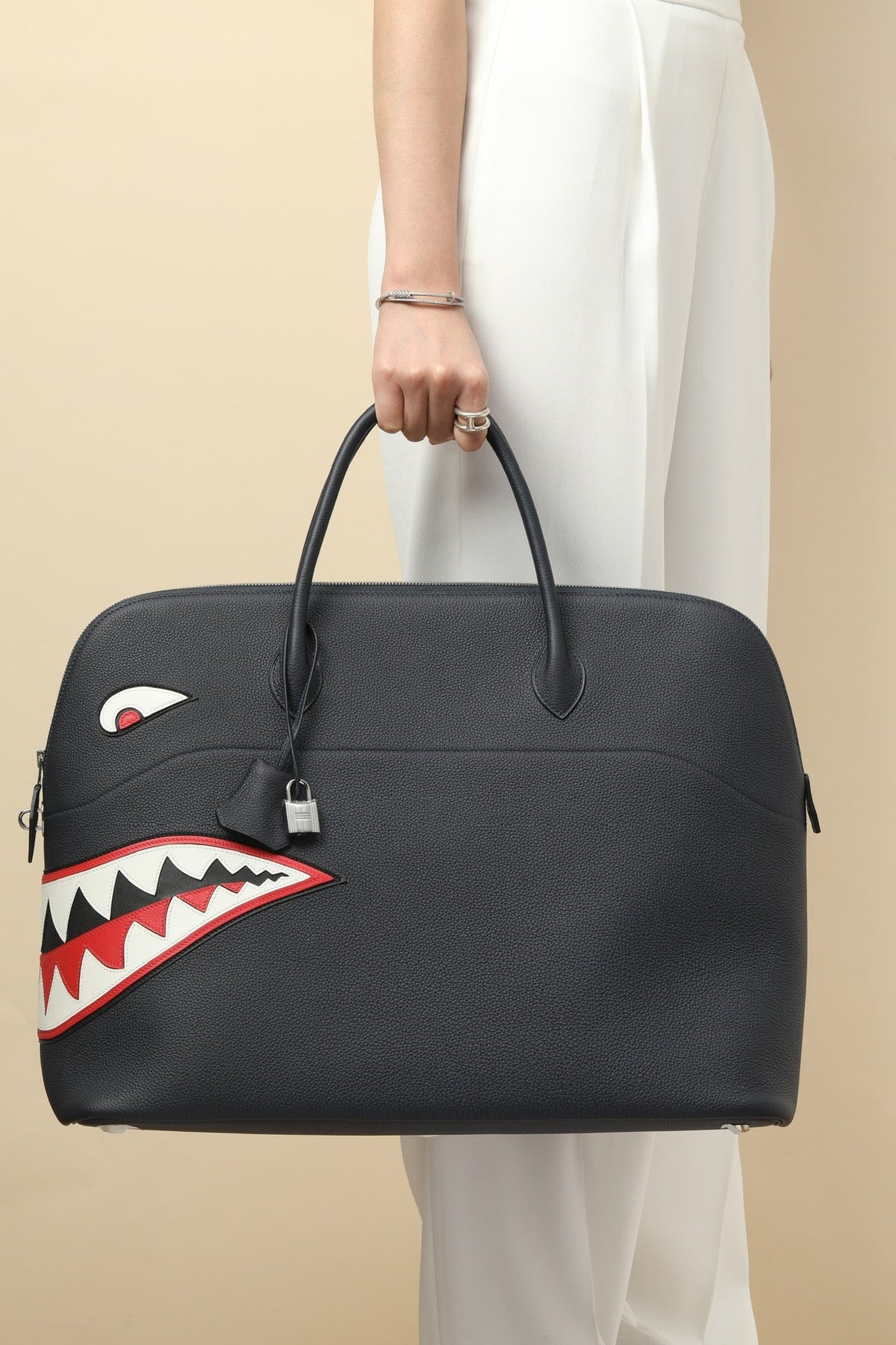 High-end Hermes 2026 Bolide Bowling Shark Bag 45cm Togo Leather