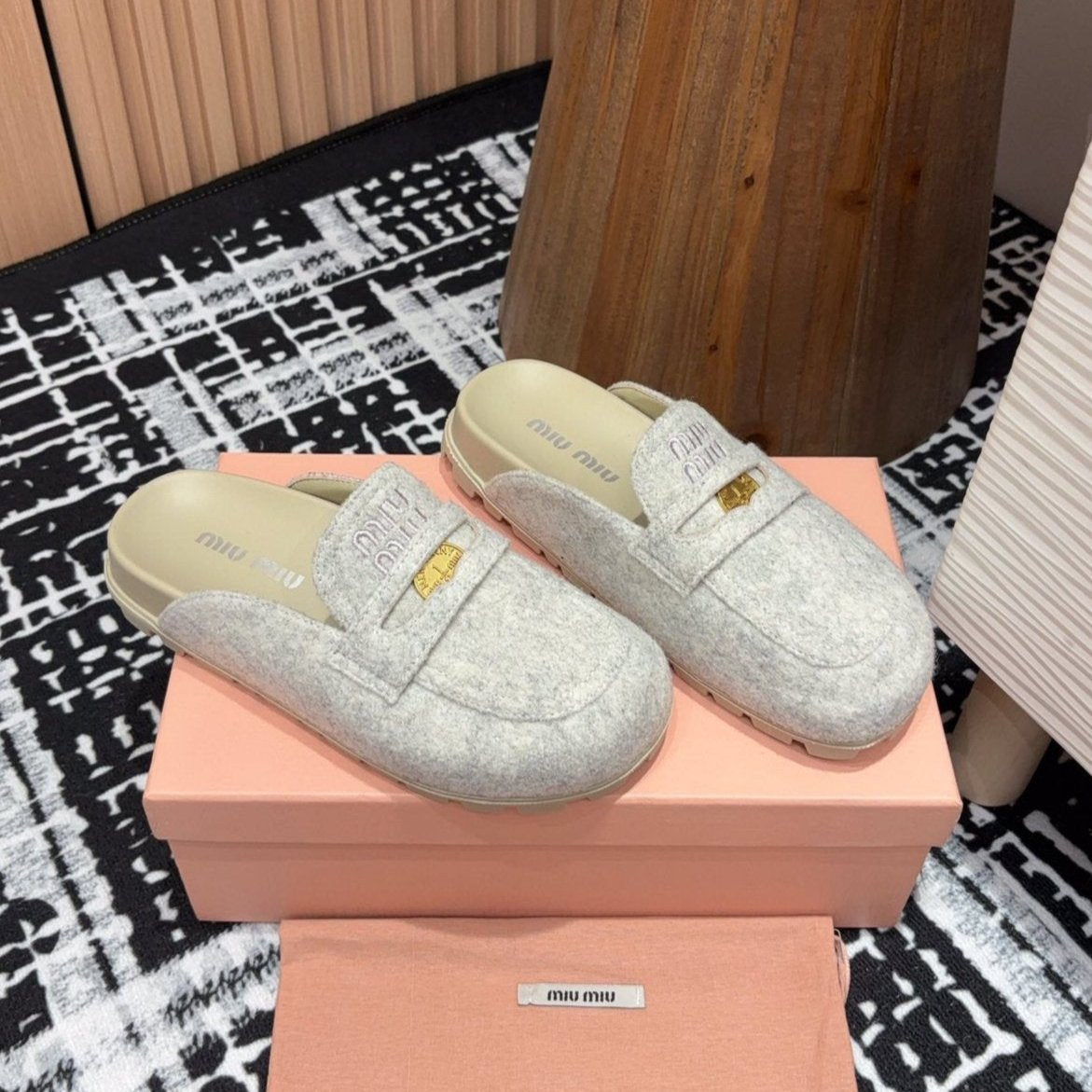 Miu Mule Grey Original Wool