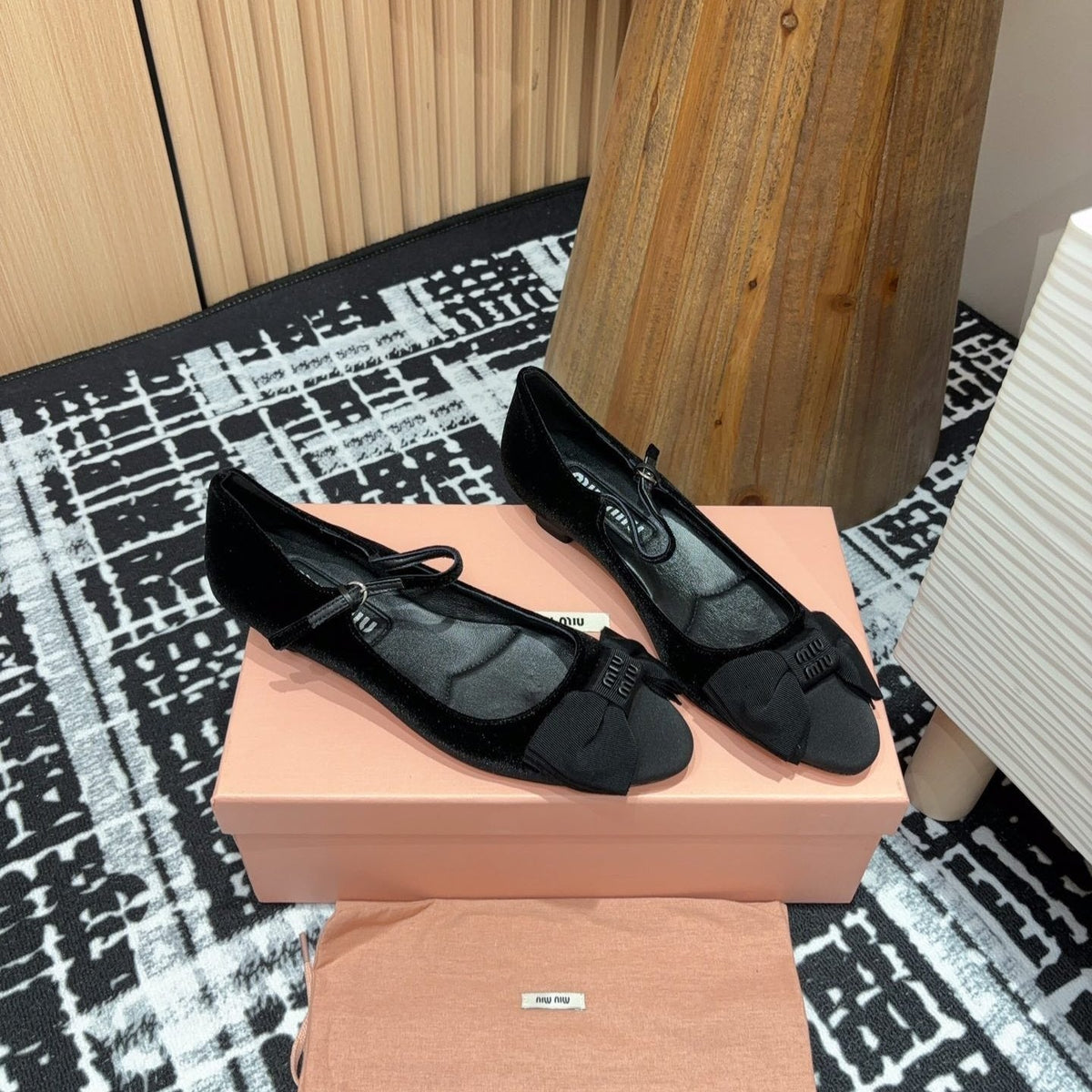Miu Mary Jane Black Velvet