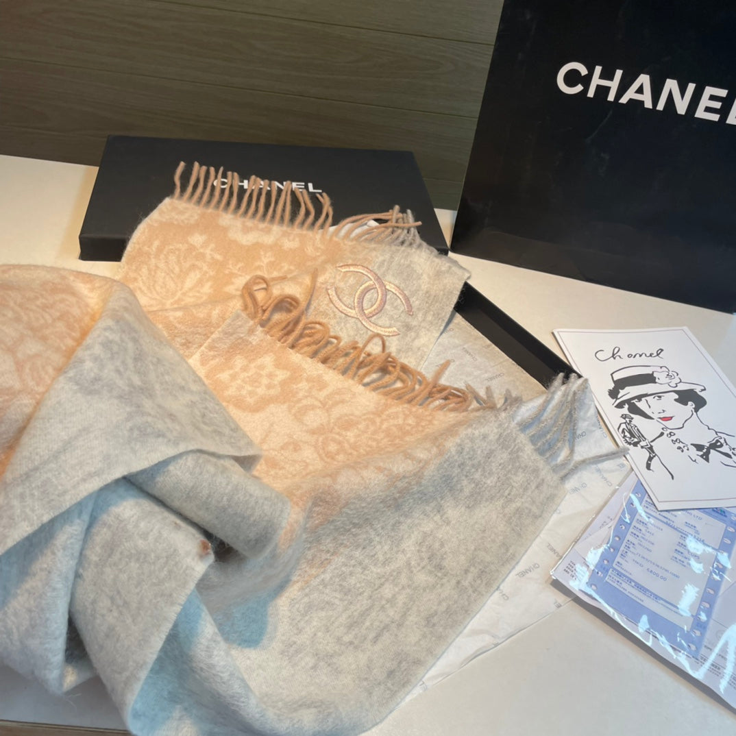 CC Scarf 180 CM In Light Beige Mix Light Grey Cashmere 408592