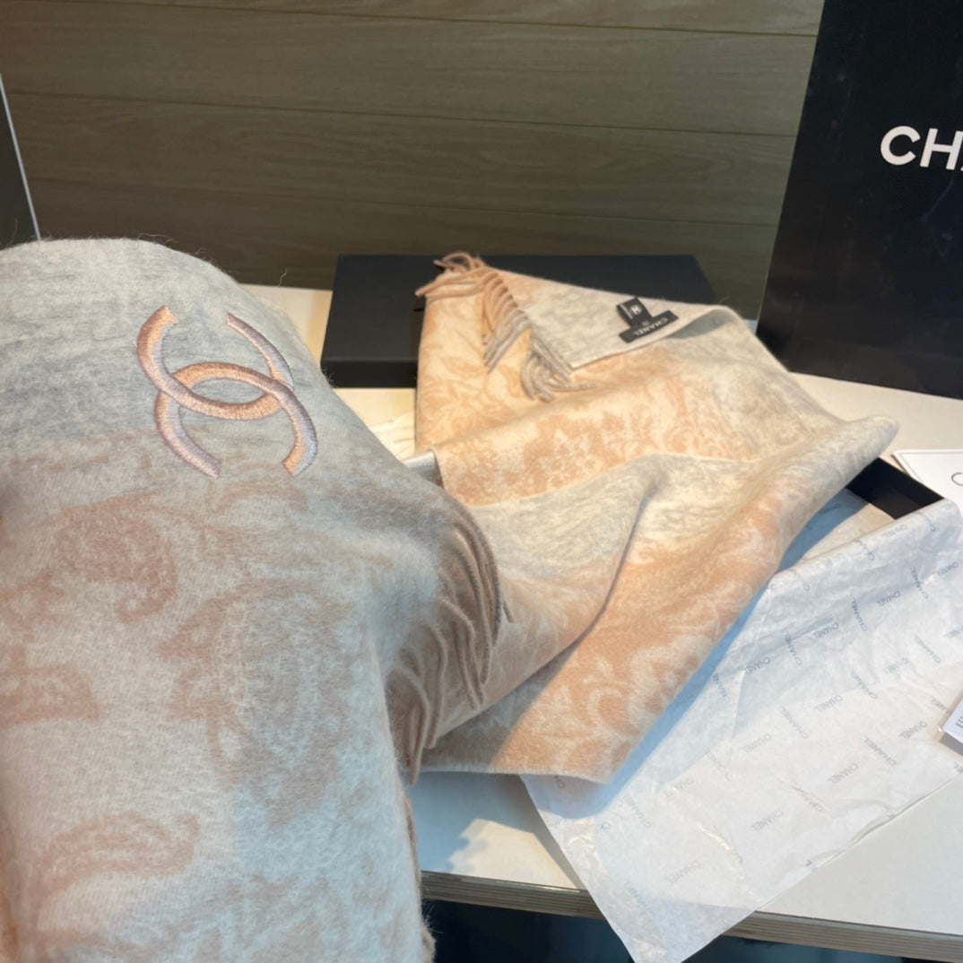 CC Scarf 180 CM In Light Beige Mix Light Grey Cashmere 408592