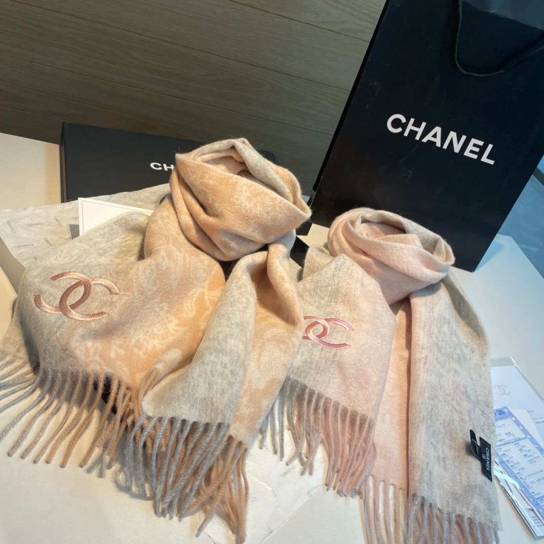 CC Scarf 180 CM In Light Beige Mix Light Grey Cashmere 408592