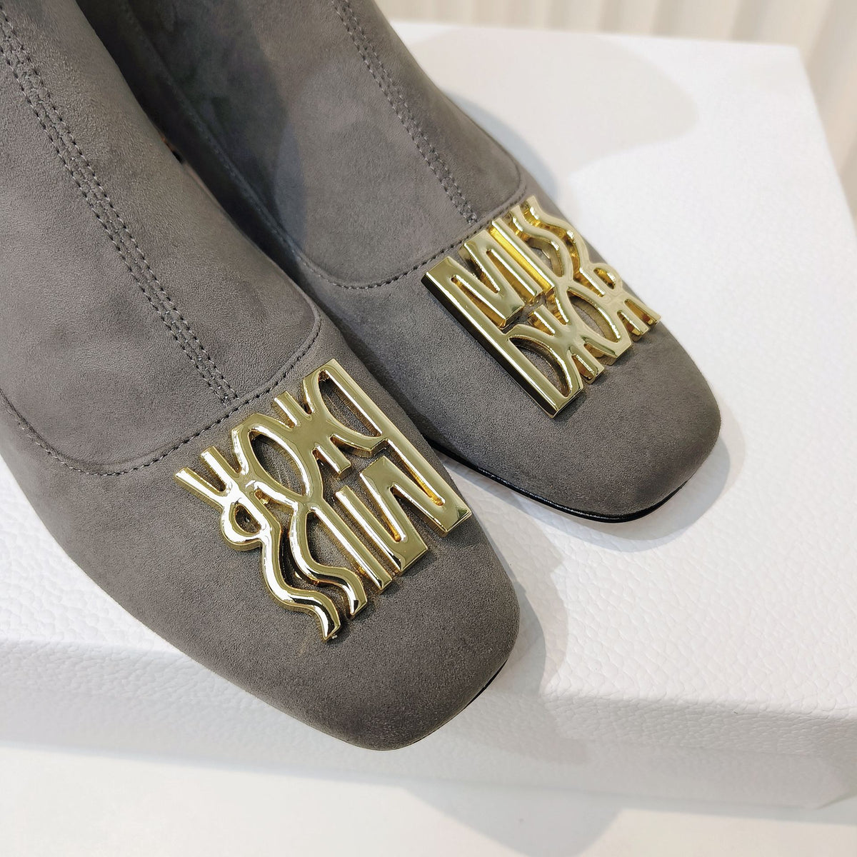 Miss Dior Ankle Boots 40mm Grey Suede 111391