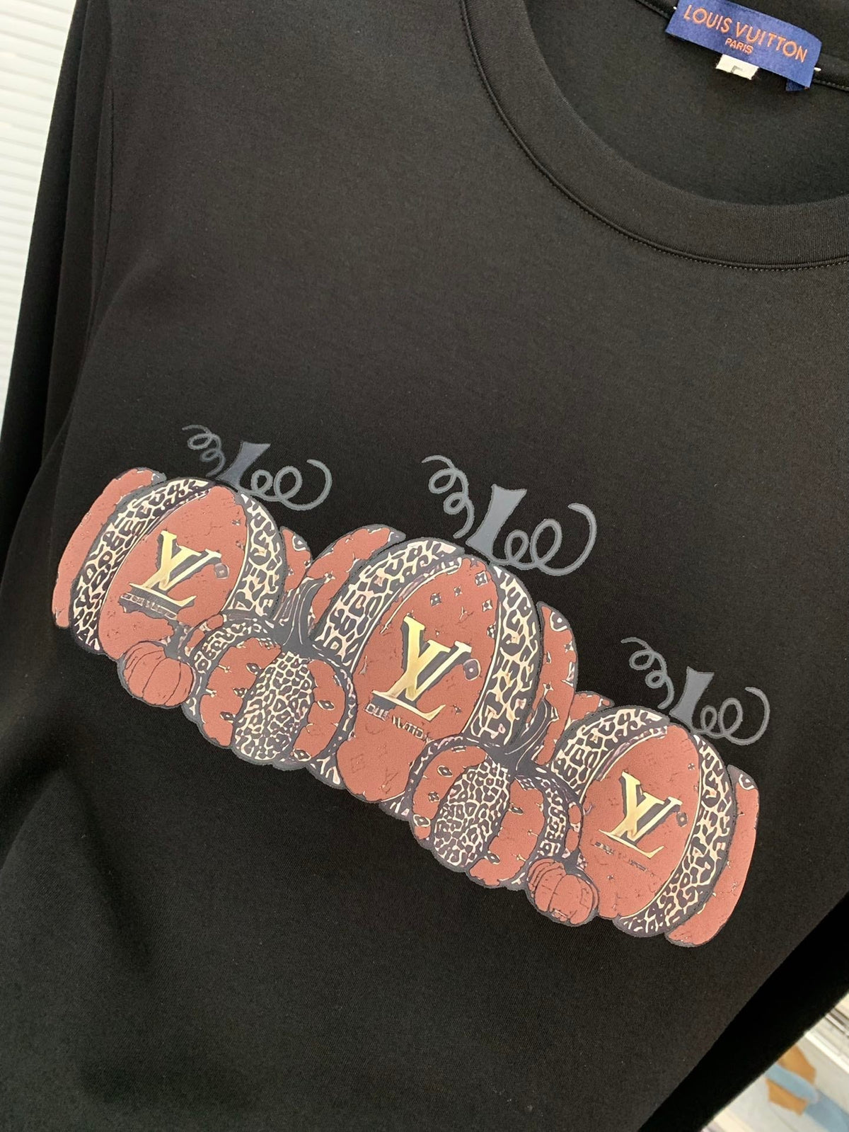 LONG-SLEEVE T-SHIRT BLACK COTTON 239578
