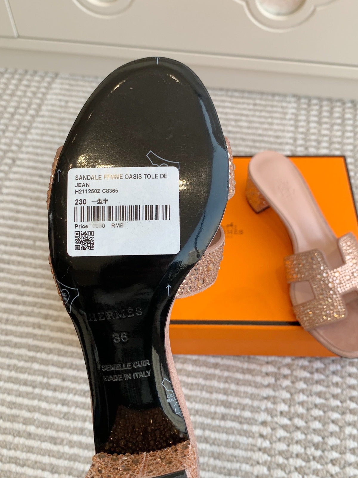 HM Oasis Sandal 50mm Pink Suede Goatskin 291394