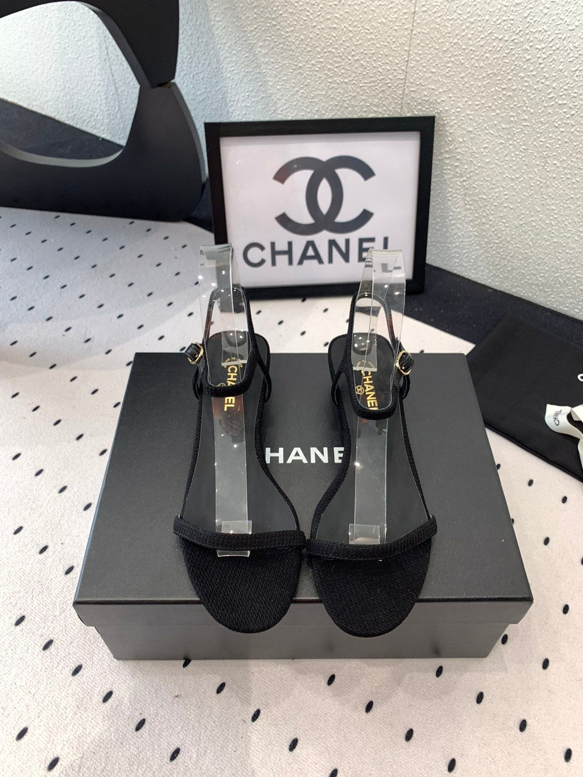 CC Sandal In Black Canvas Fabric 147092