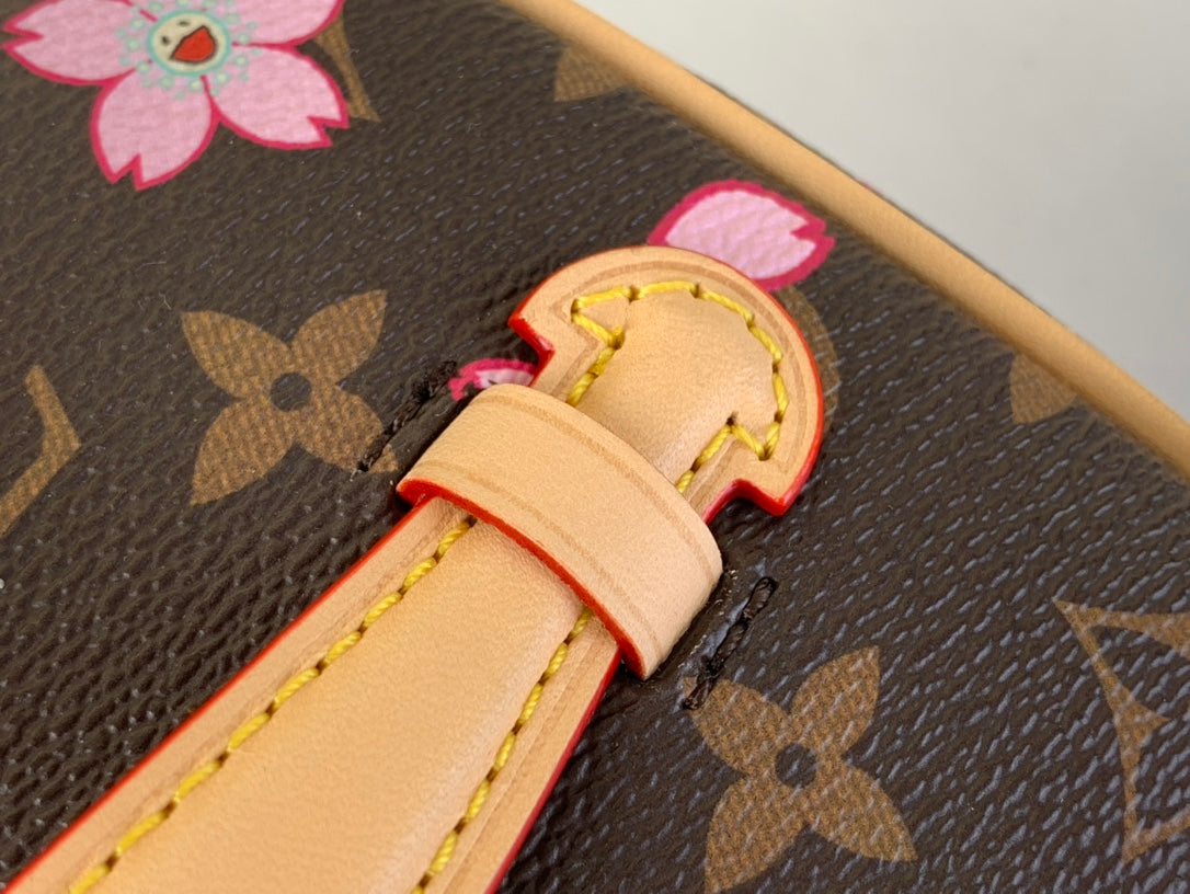 LV x TM NICE 20cm Sakura Brown Cherry Blossom Monogram Canvas