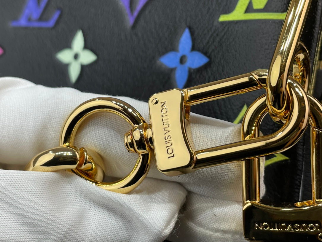 LV x TM Coussin BB 21cm Black Multicolor Monogram-embossed Lambskin