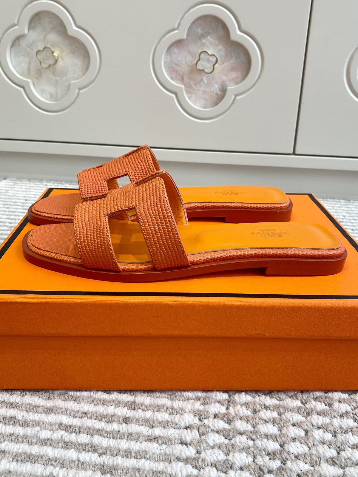 HM Oran Sandal Orange Sheepskin 291403
