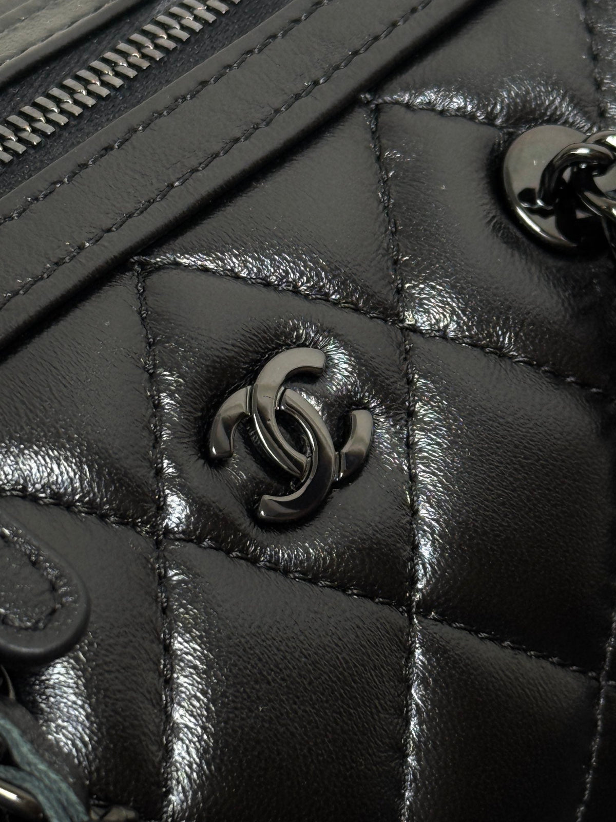 Chanel 2026 Bowling Bag 18.5cm Full Black Lambskin