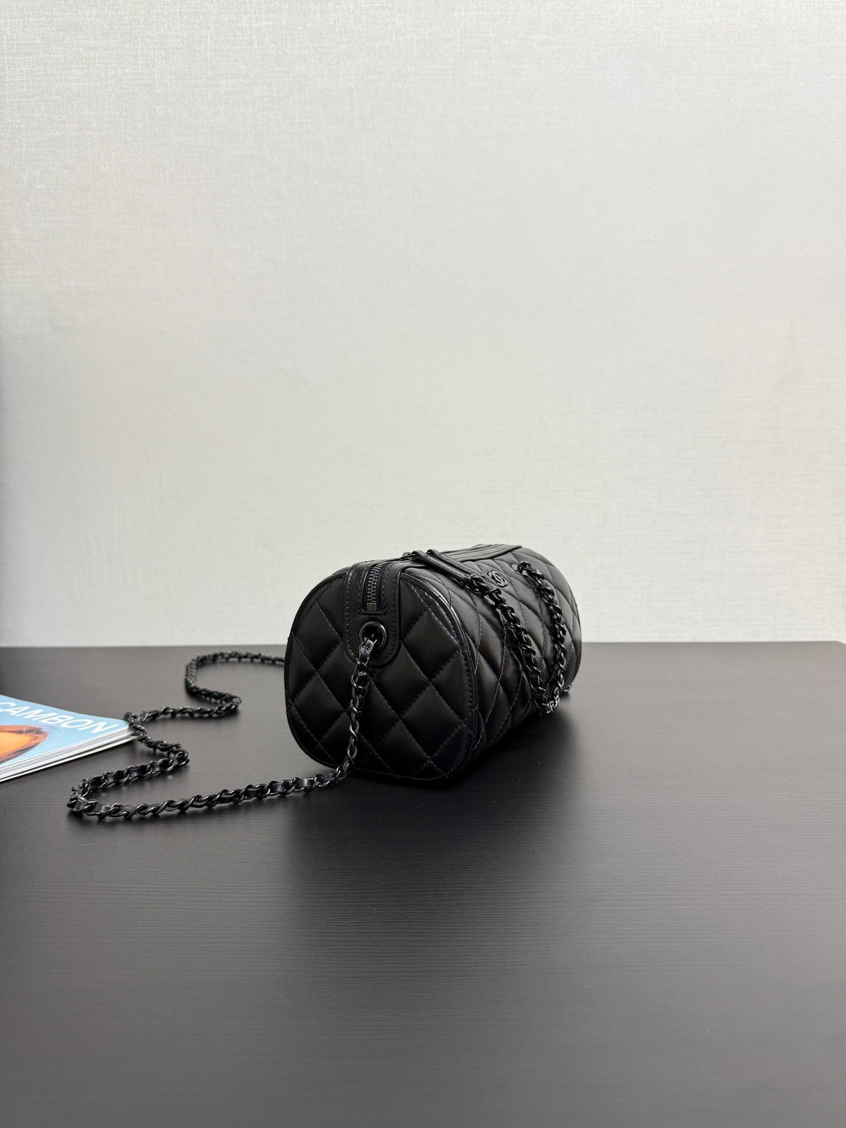 Chanel 2026 Bowling Bag 18.5cm Full Black Lambskin