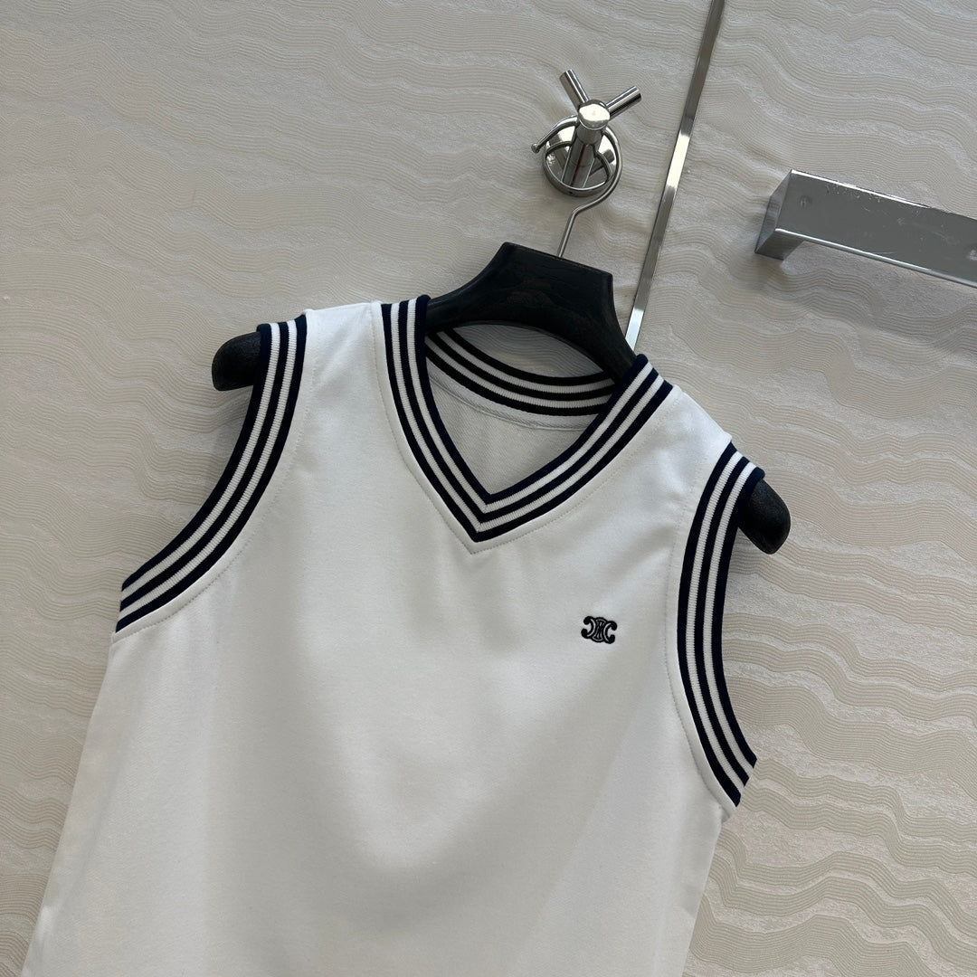 Celine Sports Vest Top White Cotton