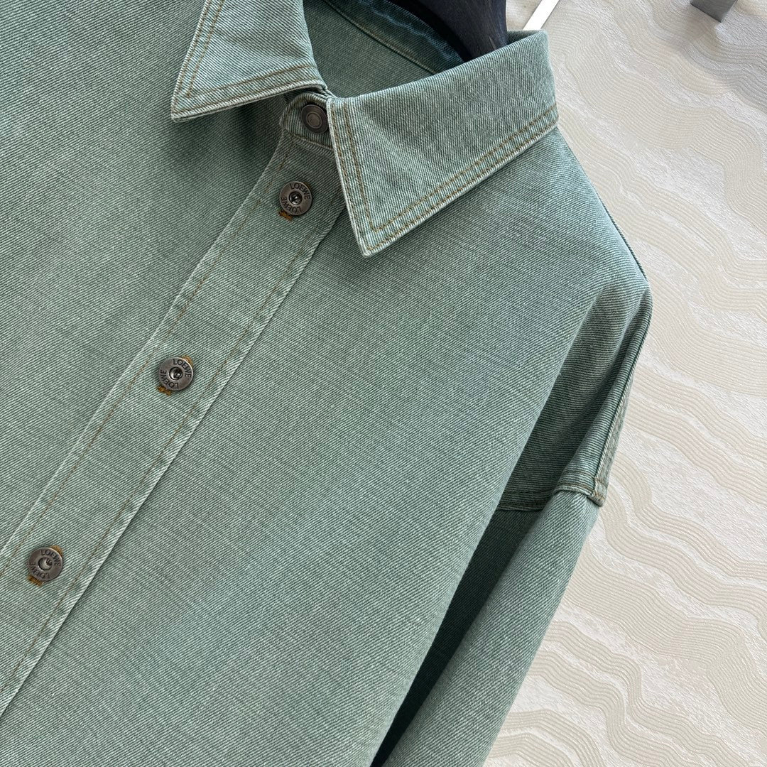 Loewe Denim Jacket Green Cotton