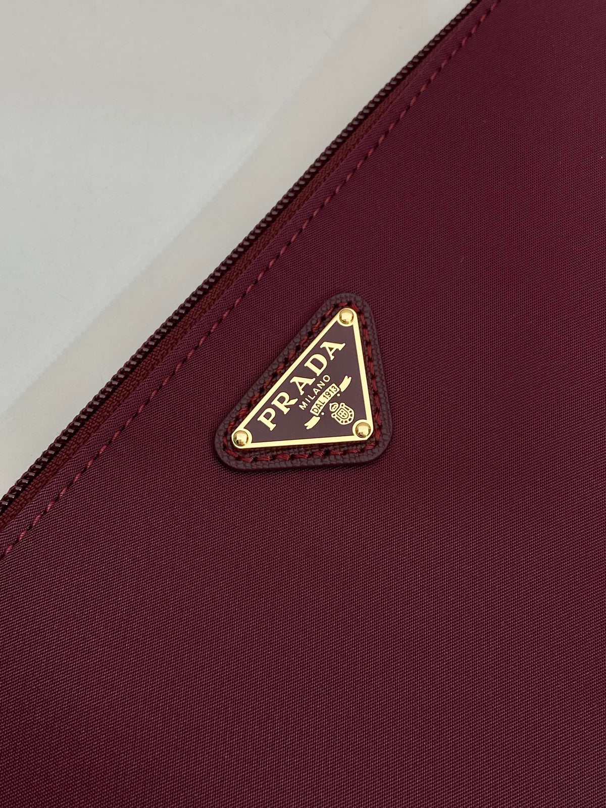 PRA vintage shoulder bag burgundy nylon fabric 280823