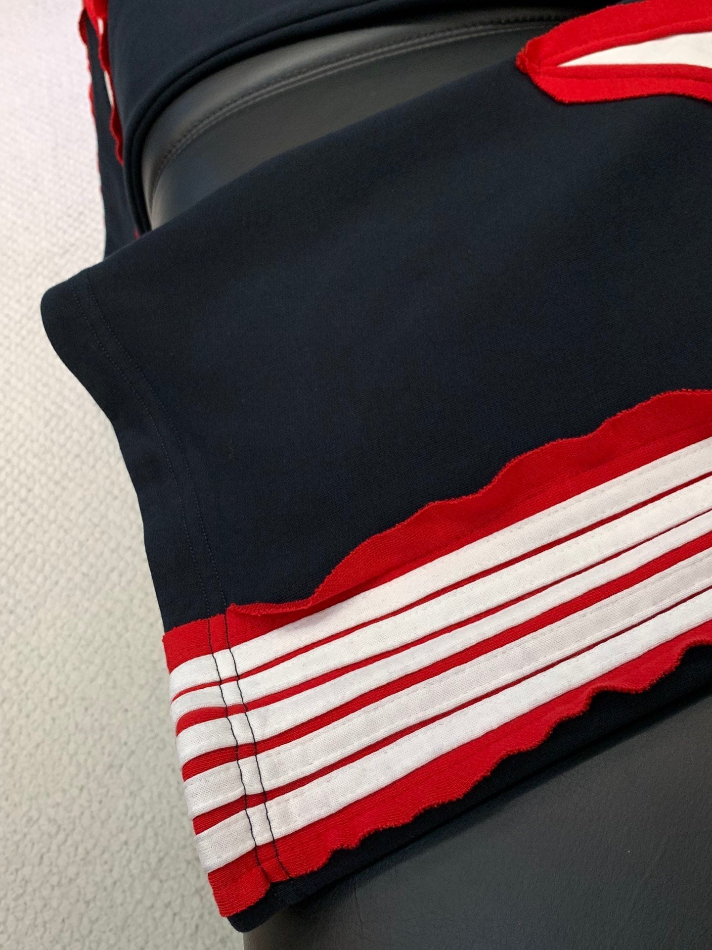 Balenciaga 25 trouser Navy Mix Red Cotton 0049