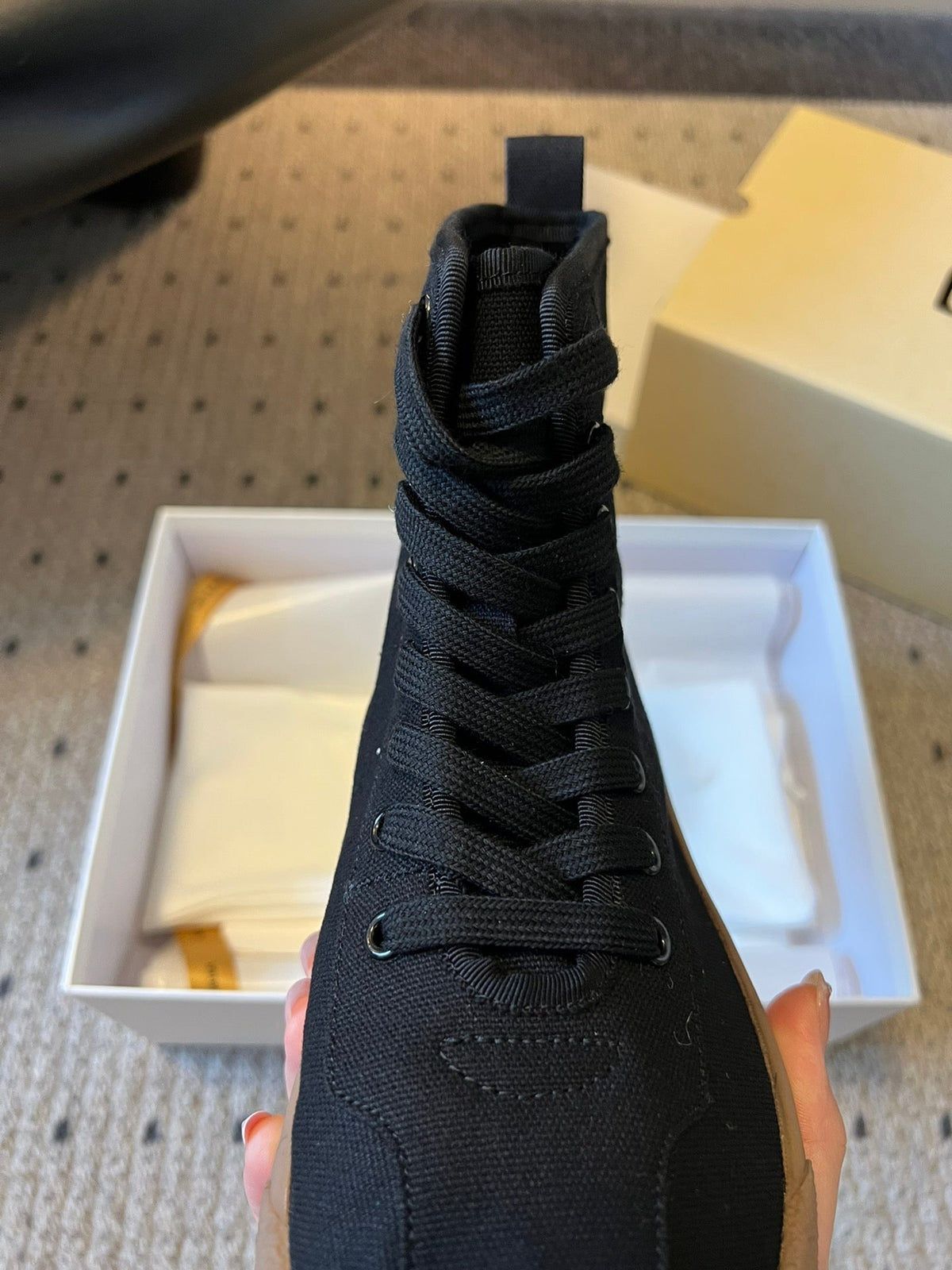 The Row 2025 High Sneaker Black Canvas 561613