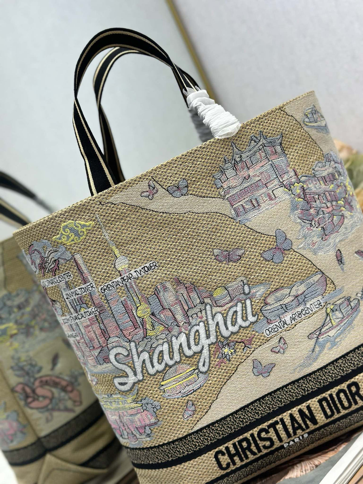 Dior 2026 City Postcard Resort Style Handbag "Shanghai Exclusive" Canvas 288600