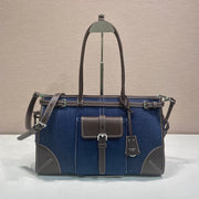 Prada 2026 Bonnie Bag 38cm Blue Brown Denim Leather 351797