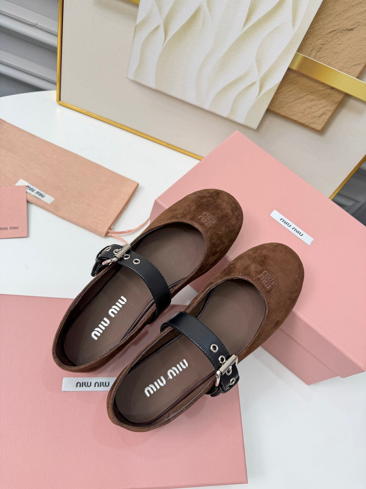 Miumiu 2026 Ballet Flats Suede Sheepskin 956925