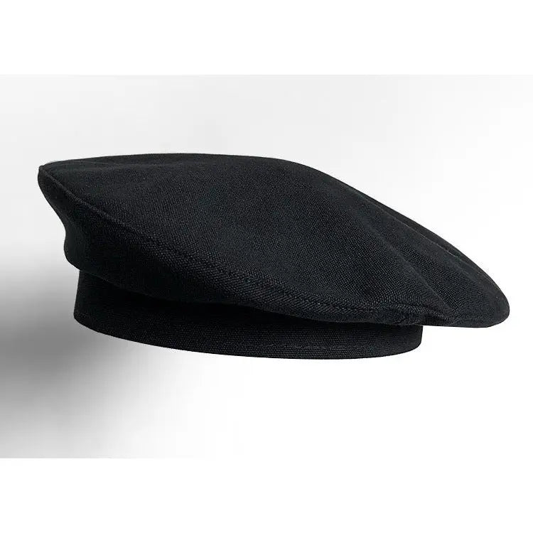 Dark Beret For Women With Large Faces Black Painters Cap hercurva