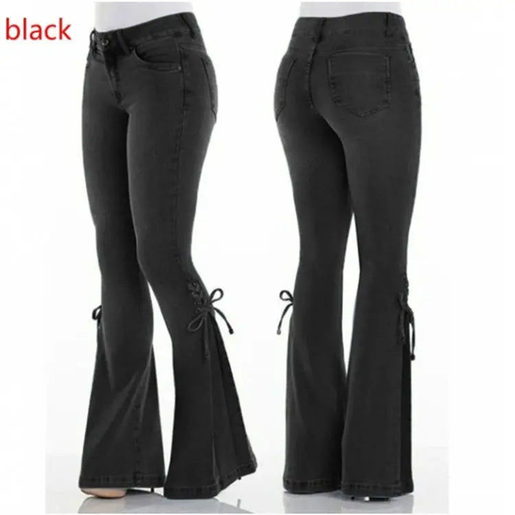 Ladies jeans mid-waisted denim trousers stretch jeans hercurva