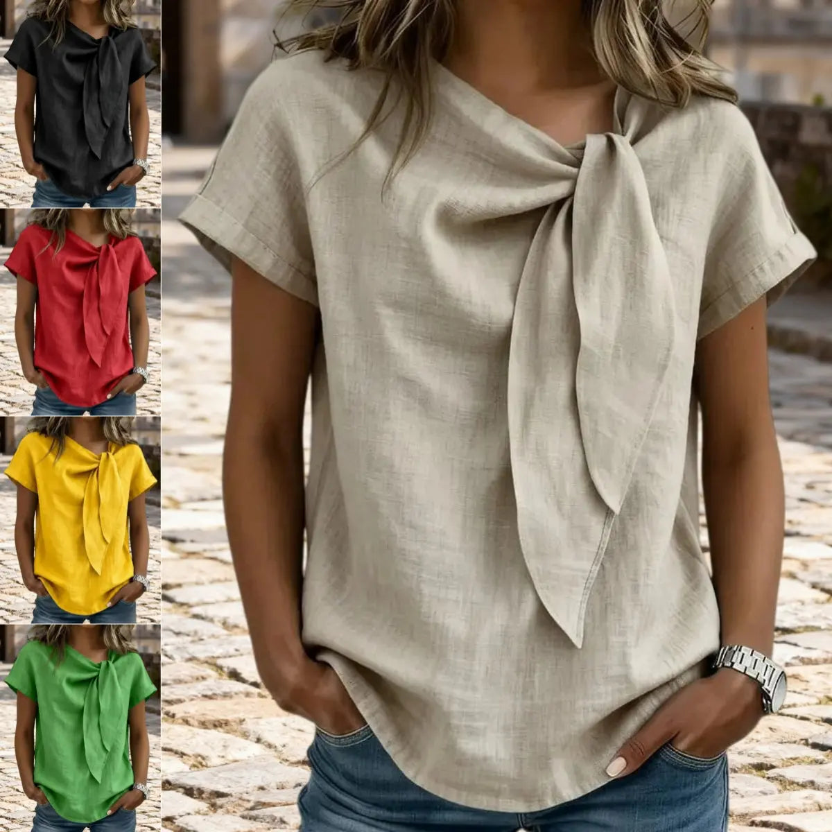 Women's Summer Short Sleeve Casual T-Shirt - Cotton Blend Lightweight Everyday Top For Daily Wear hercurva